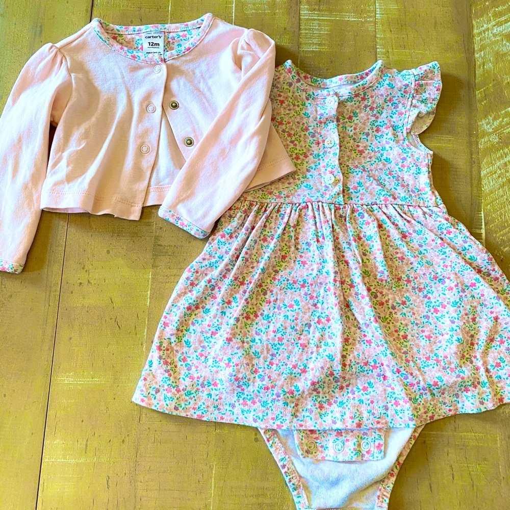 12M Baby Girl Spring Floral Set Like New
